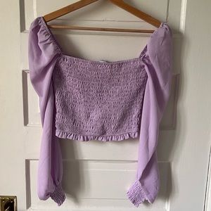 Superdown Tanya Smocked Top Lavender Size XS